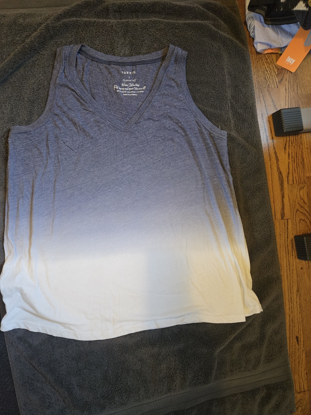 torrid Blue to White Ombre V-Neck Tank